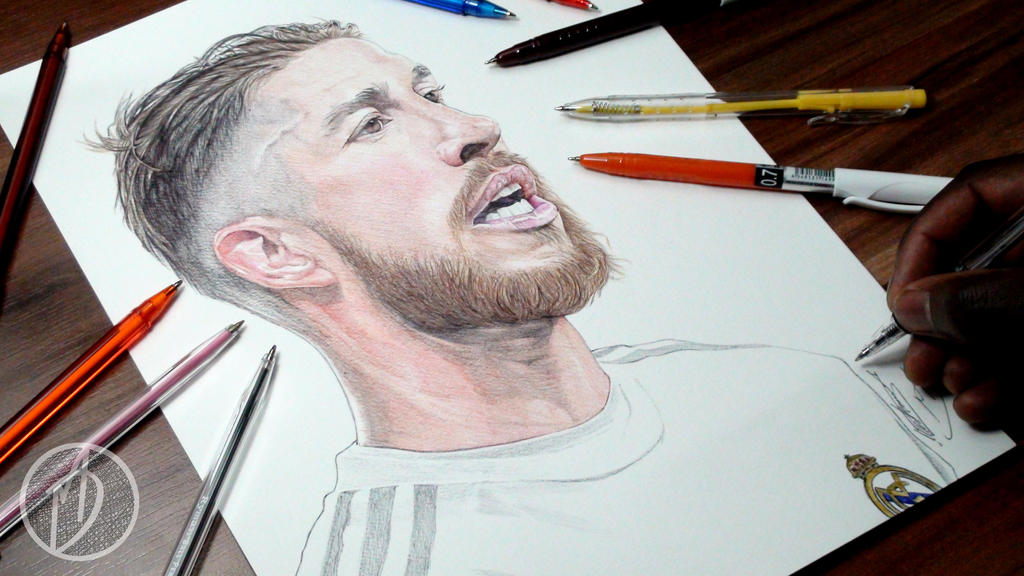Sergio Ramos Drawing Real Madrid DeMoose Art by Sergio Ramos Drawing Real Madrid DeMoose Art by