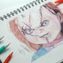 Chucky Ballpoint Pen Drawing - DeMoose Art