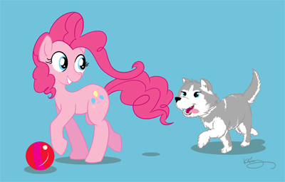 Pinkie Pie and huskie commission