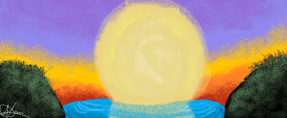 MS paint sunset