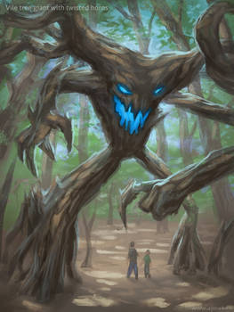 Vile tree giant with twisted horns