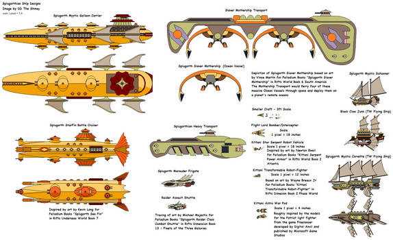 Splugorthian Starship Designs (to scale)