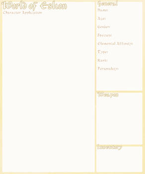 Eslion: Character Application Template