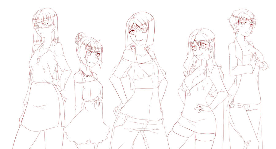 Group poses Line by rika-dono on DeviantArt Group poses Line by rika-dono on DeviantArt