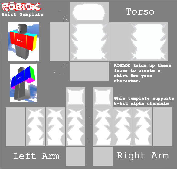 Roblox Shaded Shirt Template PNG Clipart