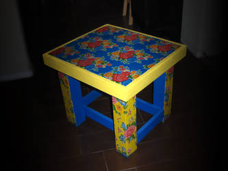 Papered and Painted table