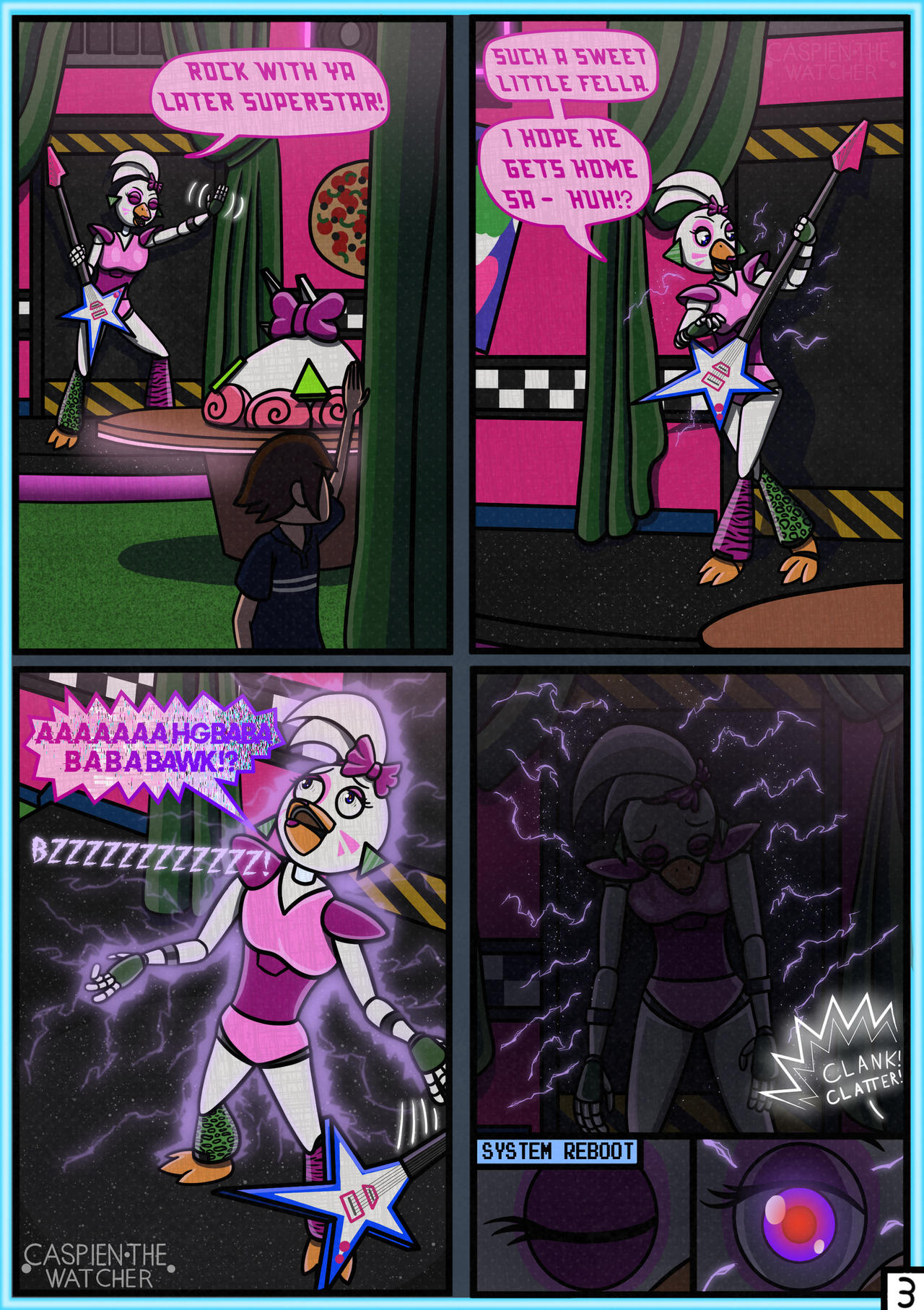 FNAF Security Breach A Sweet Little Song Pg3 by CaspienTheWatcher on