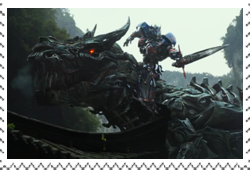 Age of Extinction: Optimus and Grimlock stamp