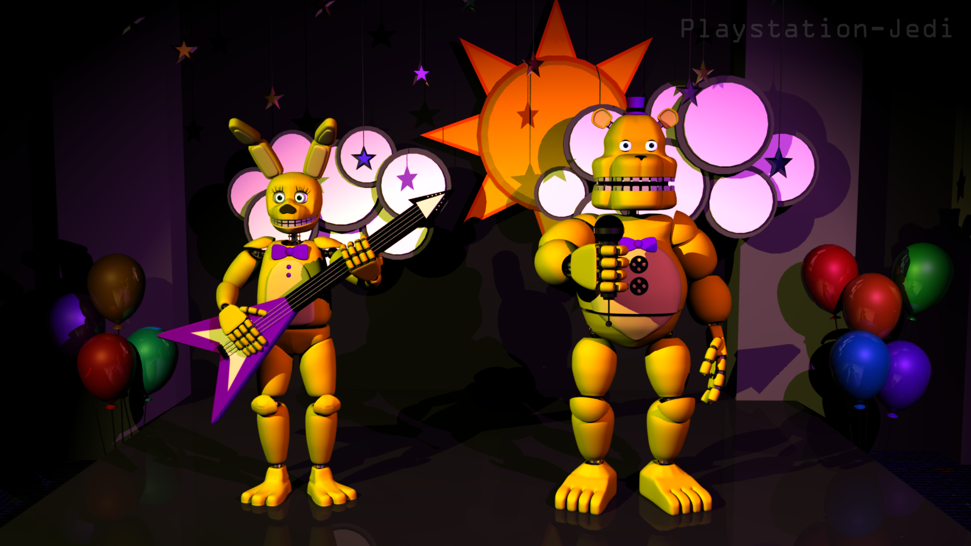 ArtStation - fredbear and spring bonnie fanart