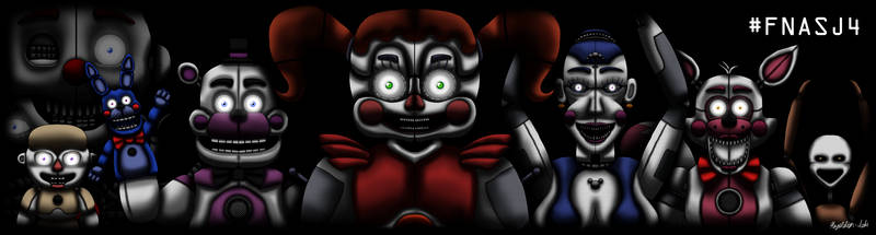 FNAF 5 sister location. Story. Contains 1-4 also - Characters
