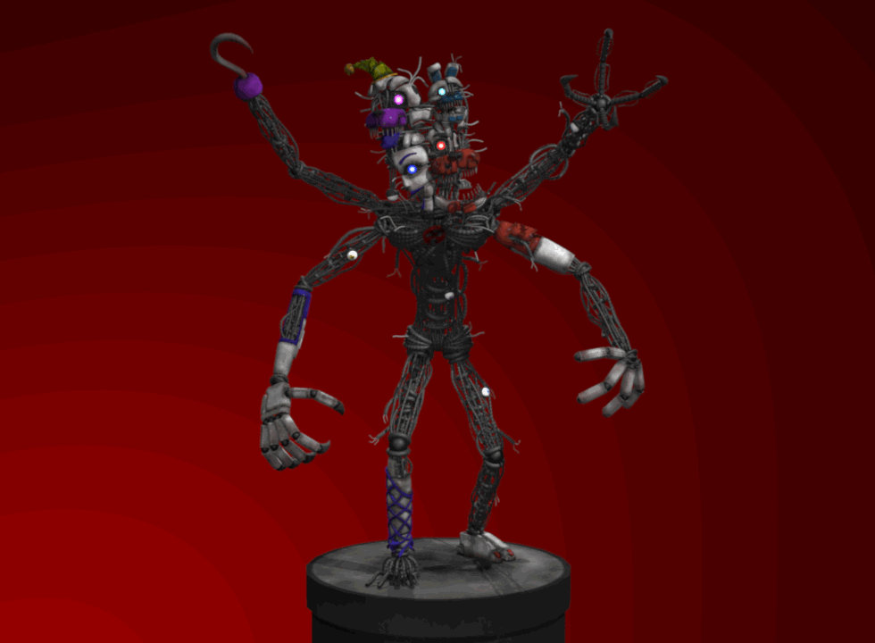 Scrap Ennard 3D model rotation render by Playstation-Jedi on DeviantArt