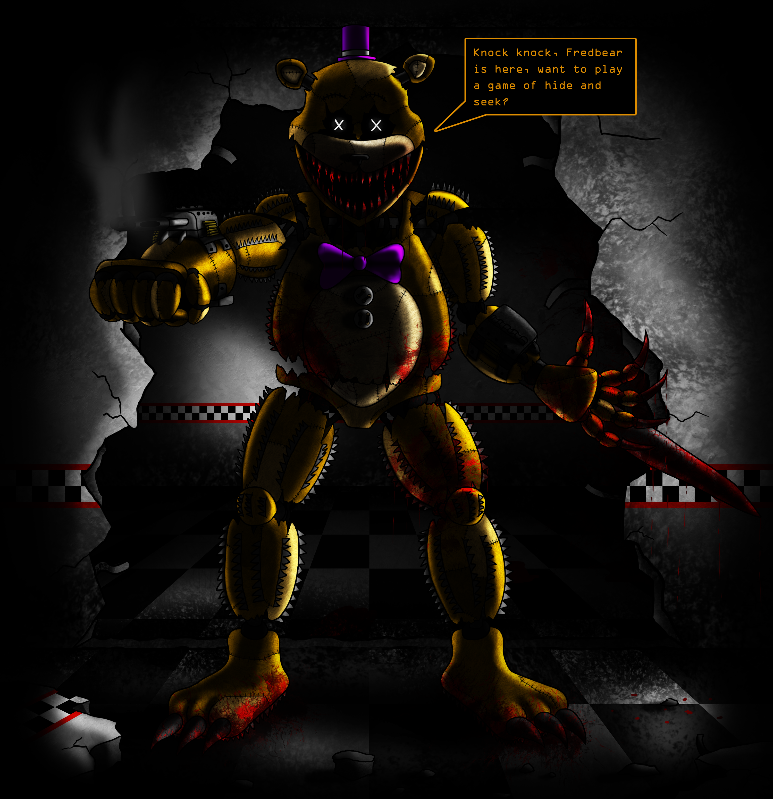 FNAF 4 - Fredbear Encounter by LadyFiszi on DeviantArt