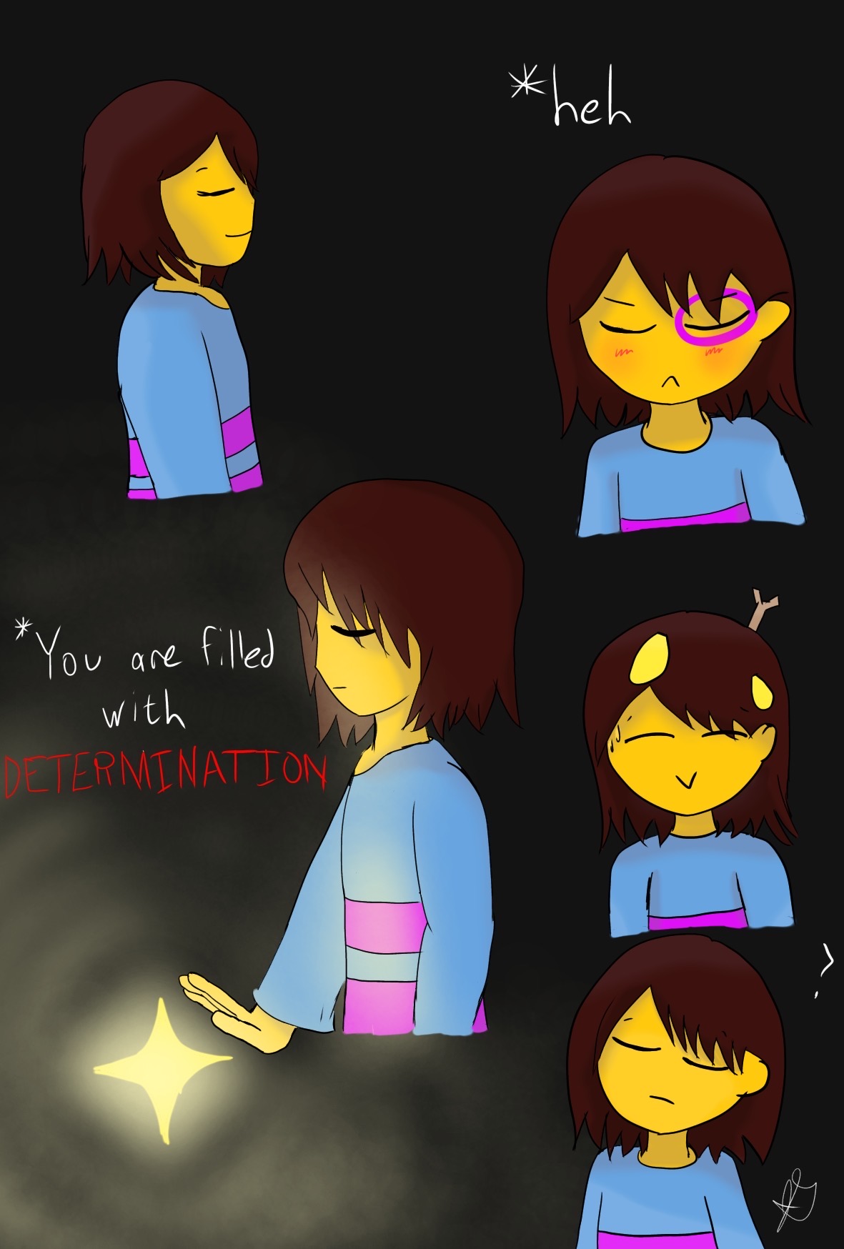 Frisk Using Save Point Frisk Drawing Practice by JackieFunGames on DeviantArt
