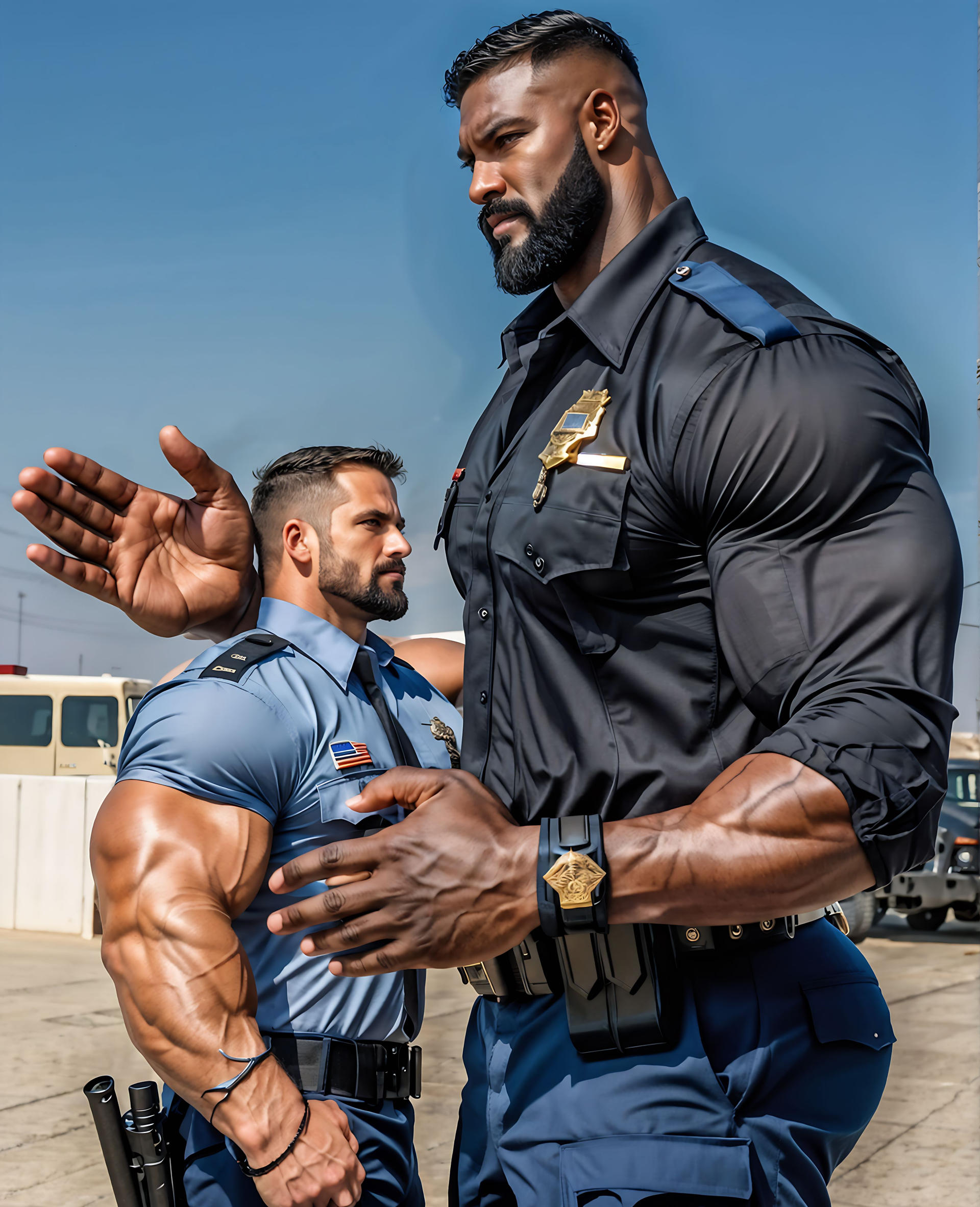 Buff Cops Deviantart Cop hugging by gwofannon on DeviantArt
