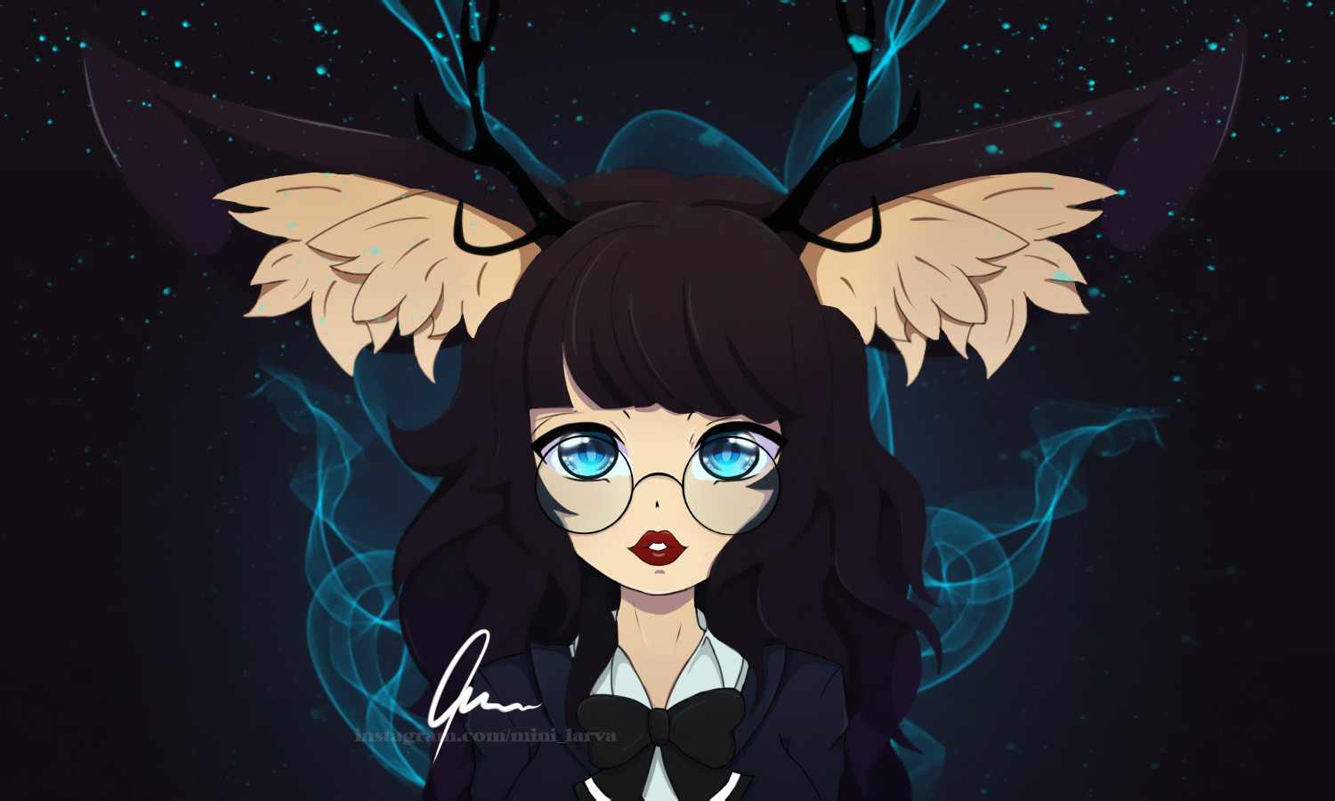 Deer blue BG
