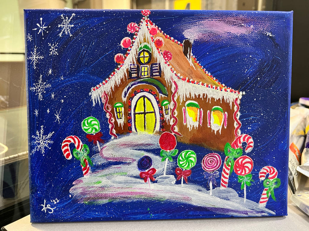 Gingerbread Paint Gingerbread house painting by Noofie16 on DeviantArt
