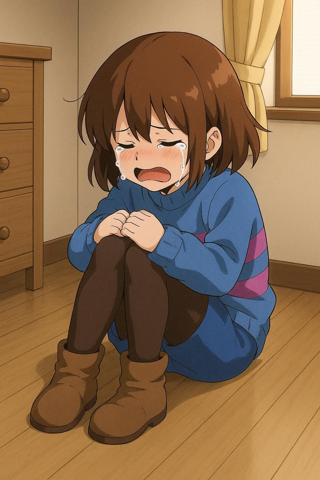 Scared Frisk Frisk Crying by Aaa23bendy1 on DeviantArt