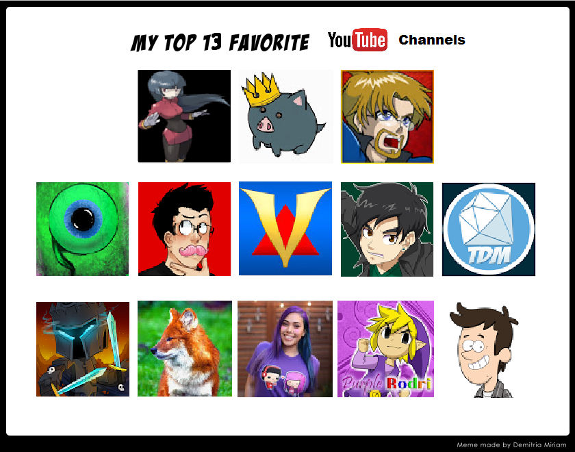 My Top 13 Favorite YouTube Channels by KyuubiVictoria on DeviantArt