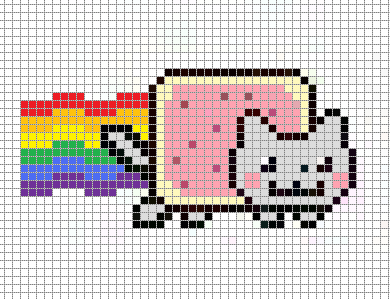 Nyancat Pixel Art Grid