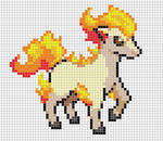 Ponyta Pixel Art Grid by Hama-Girl