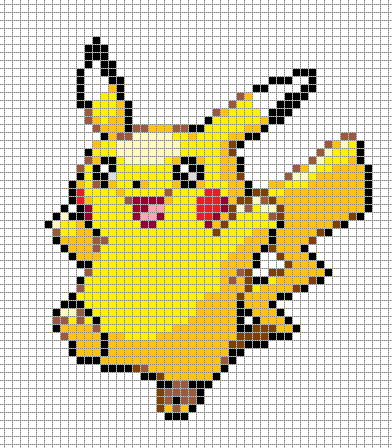 pikachu pixel art template