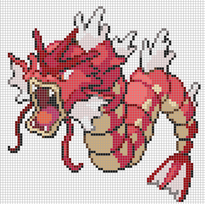 images Dragon Minecraft Pixel Art Grid Hard red gyarados by hama girl on deviantart