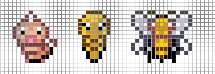 Mini: Weedle, Kakuna, Beedrill by Hama-Girl