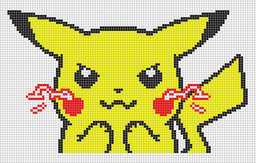 Flying Pikachu from Pokemon Yellow cross stitch by Lil-Samuu on