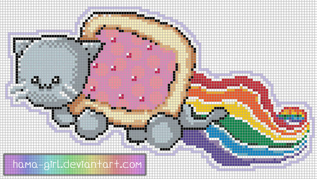 Nyan Cat pixel art template