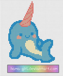 Narwhal pixel art template