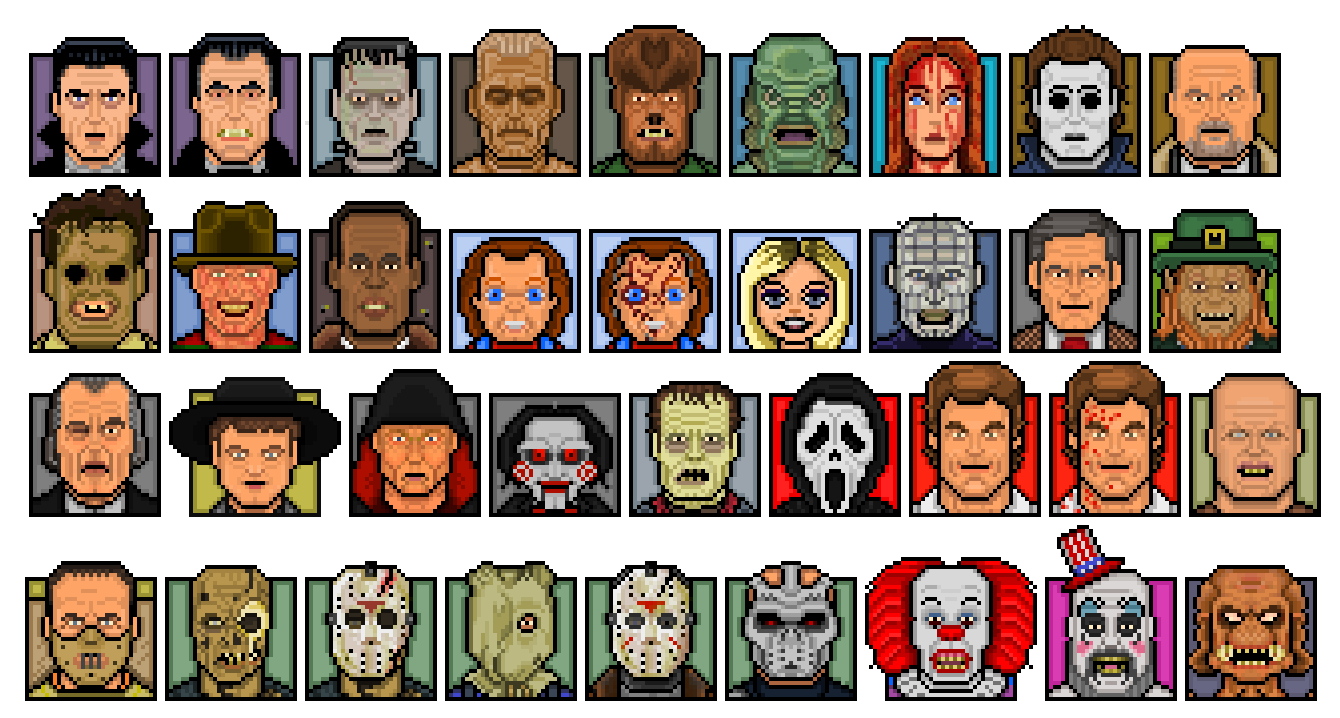 Horror movie characters avatars on Behance