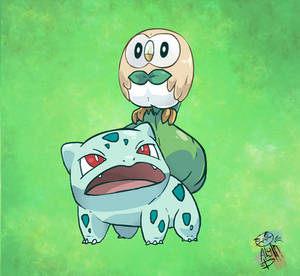 Bulbasaur and Rowlett ! grass type starters !