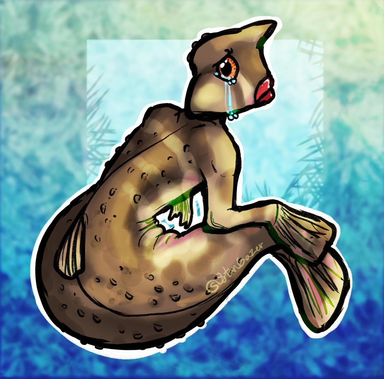 Bat Fish Draw Red Lipped Batfish by stargazerkittycat on DeviantArt