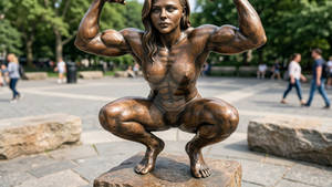 Muscular Bronze Sculpture of Chloe Grace Moretz