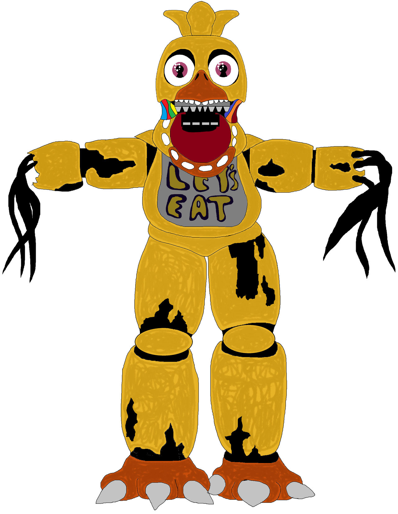 Drawing Of Withered Chica New By JohnV2004 On DeviantArt drawing-of-withered-chica-new-by-johnv2004-on-deviantart