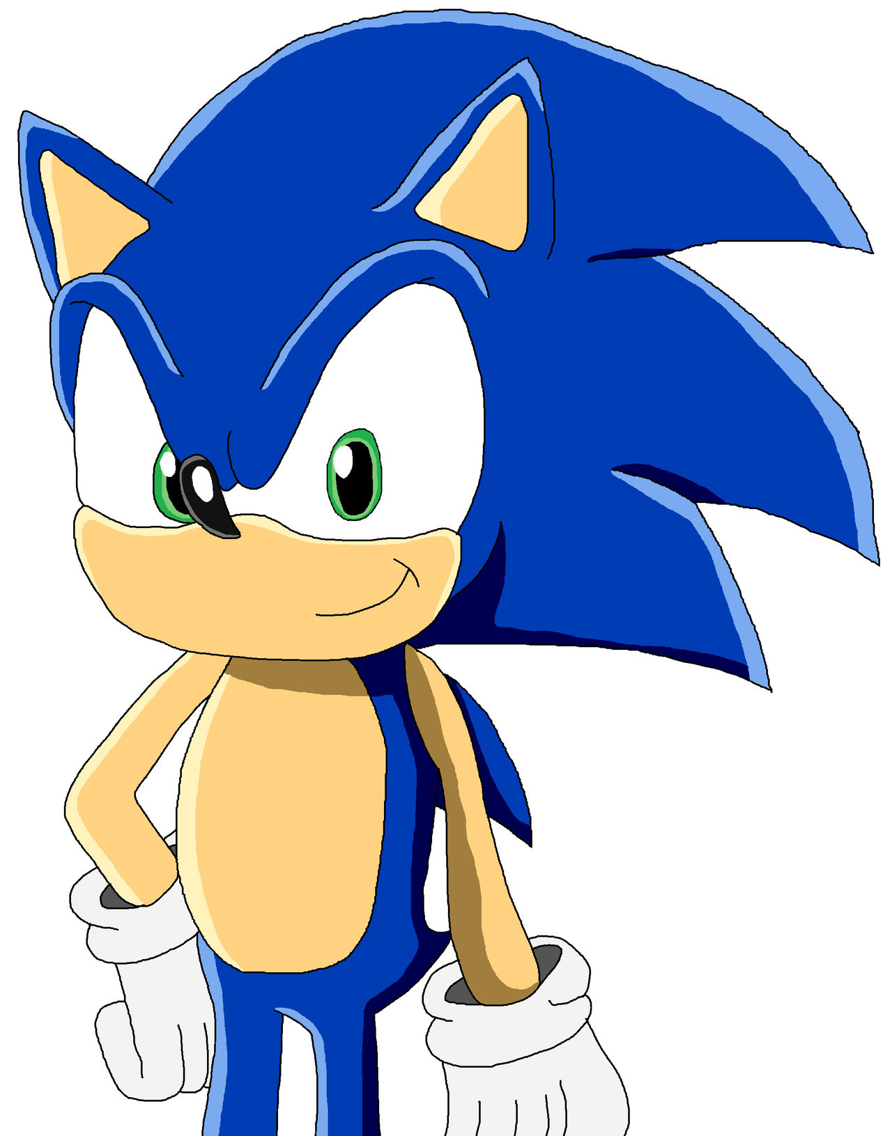 Drawing Of Sonic The HedgeHog (My Version) by JohnV2004 on DeviantArt