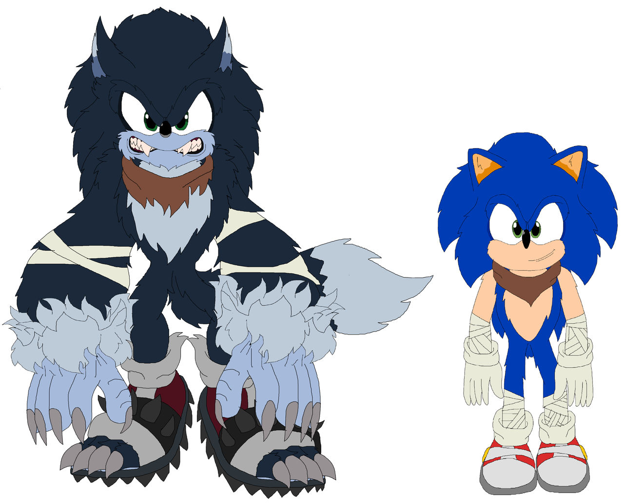 Sonic and His WereHog form (Size Comparison) by JohnV2004 on DeviantArt