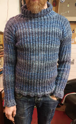 Blue man's sweater