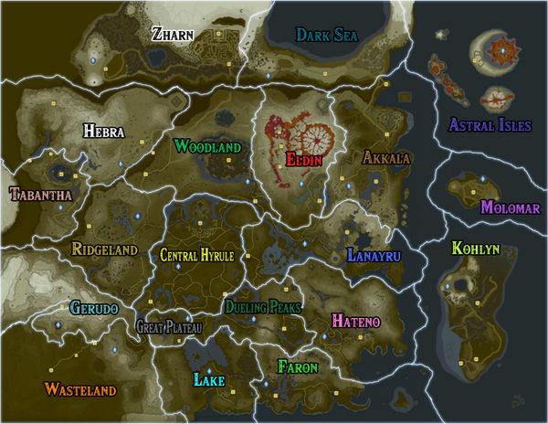 The Legend of Zelda: Breath of the Wild Eldin Region Map Map for