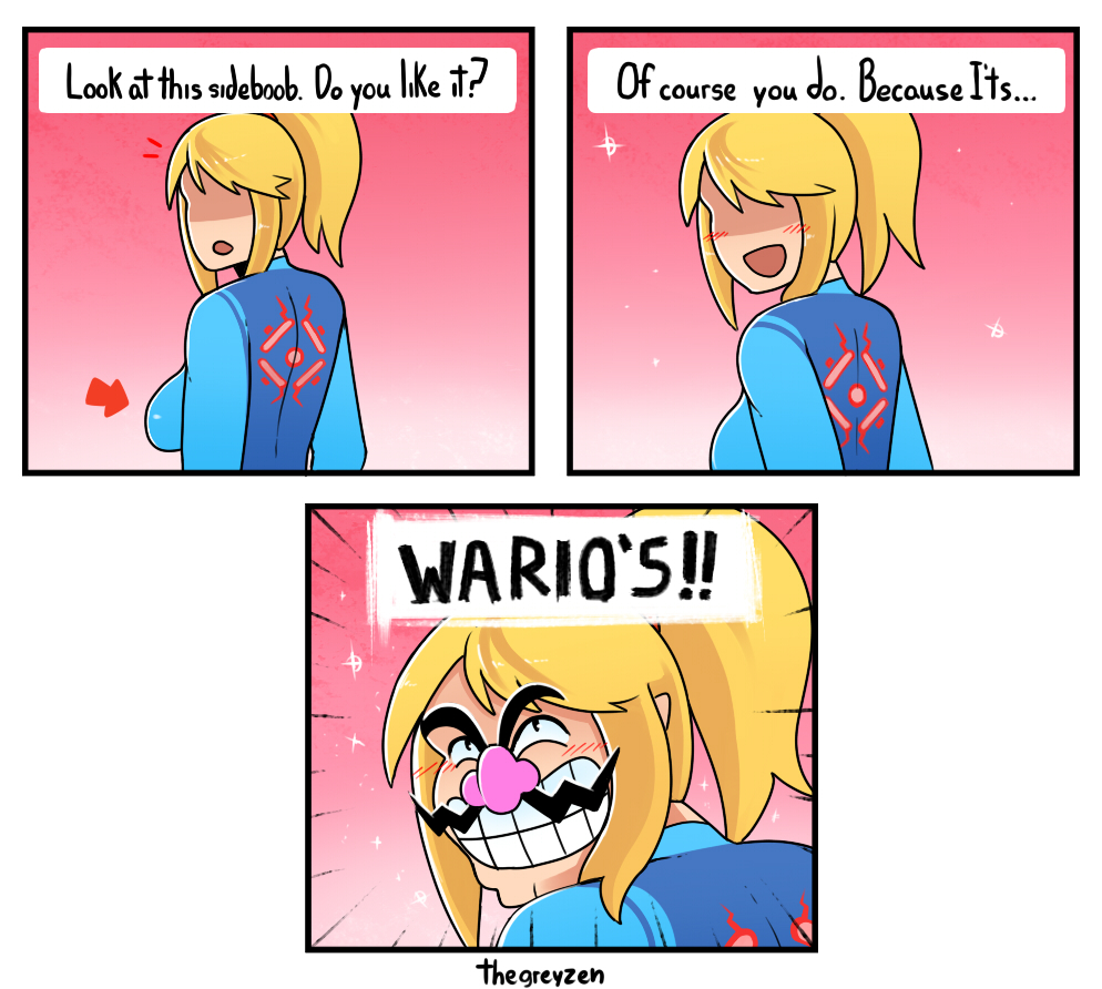 Zero Suit Wario by thegreyzen on DeviantArt