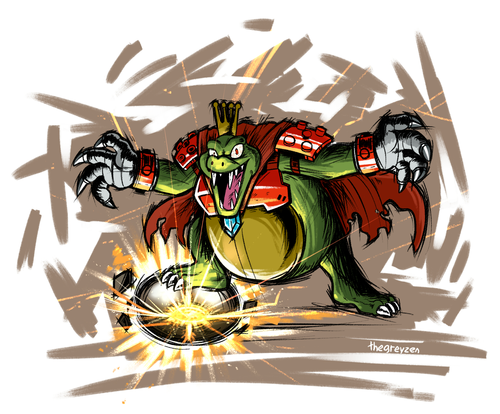 King R Rool Human King K Rool Charged! by thegreyzen on DeviantArt