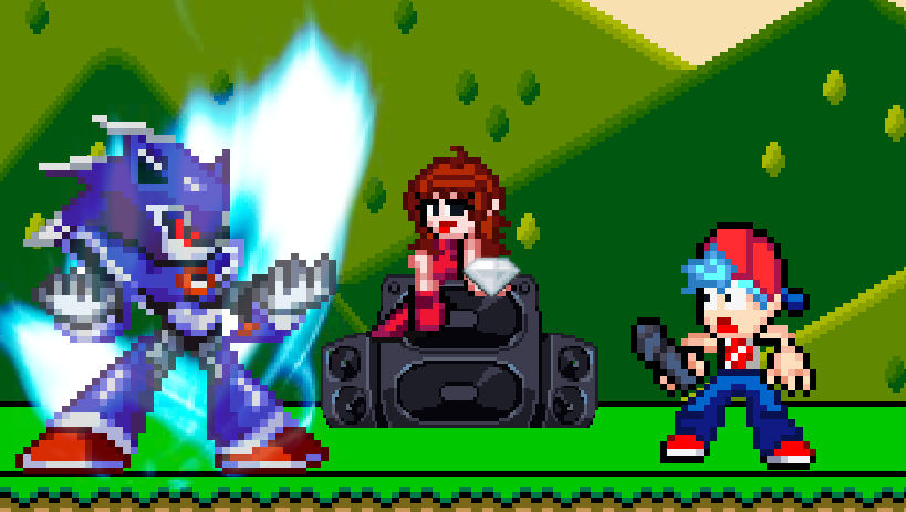 Sonic VS Mecha Sonic And Metal Sonic Friday Night Funkin 