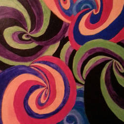 close up on my swirls painting