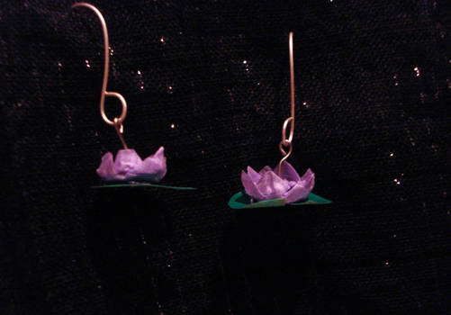 water lily earrings