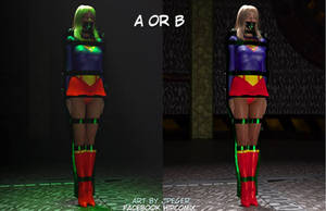 A or B Supergirl in Kryptonite Cage.