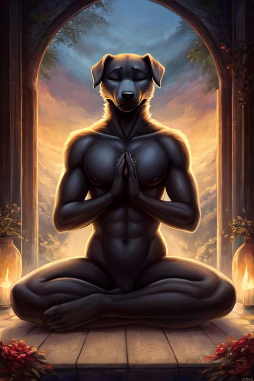 Black Lab Deviantart Black Labrador meditating in a temple by Doug-1994 on DeviantArt
