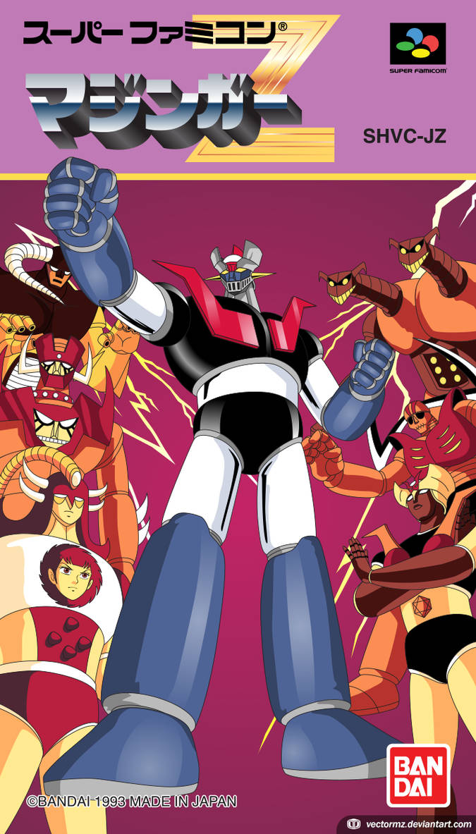 Zinger Game Mazinger Z, SFC game. User manual cover art by vectormz on DeviantArt