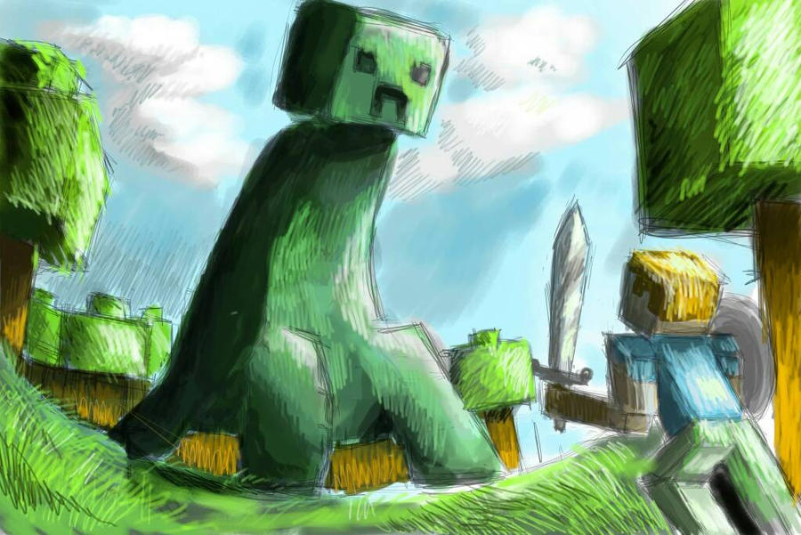 Minecraft Battle by BanetteSan on DeviantArt