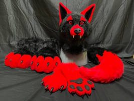 Premade Black and Red Wolf