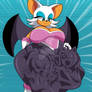 Rogue the bat in vore (commission artwork)